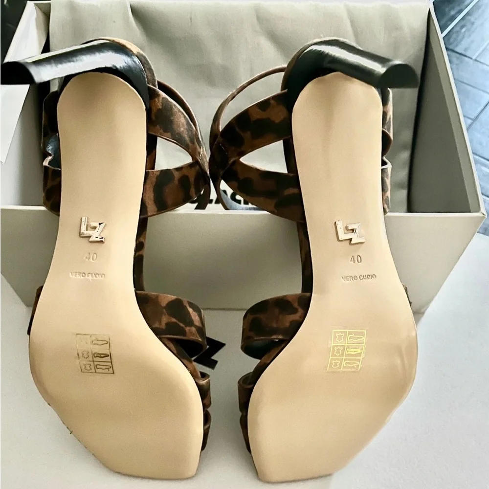 Lola Cruz Leopard Print Sandals YSL Tribute Inspired Size- 10 / 40EU - Picture 7 of 7
